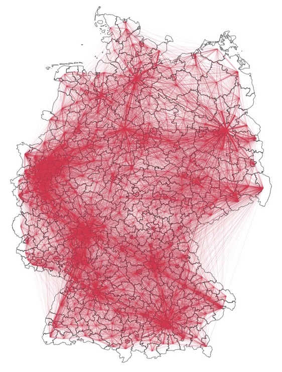 The mobility network we analyzed